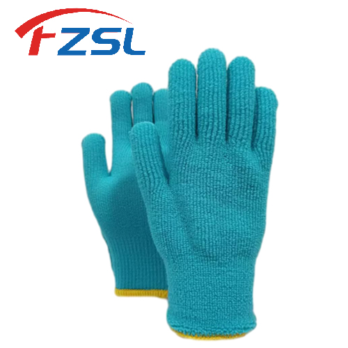 Sky blue Loop-pile gloves for cold-proof and warm working